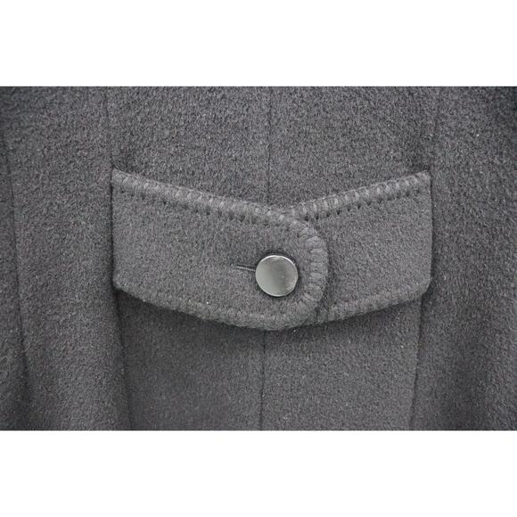 Cinzia Rocca Designer Womens Wool Blend Black Coat US Size 12 Made in Italy - Picture 3 of 16